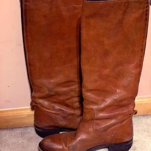 ALDO Cognac Leather Boots Women's Size 8